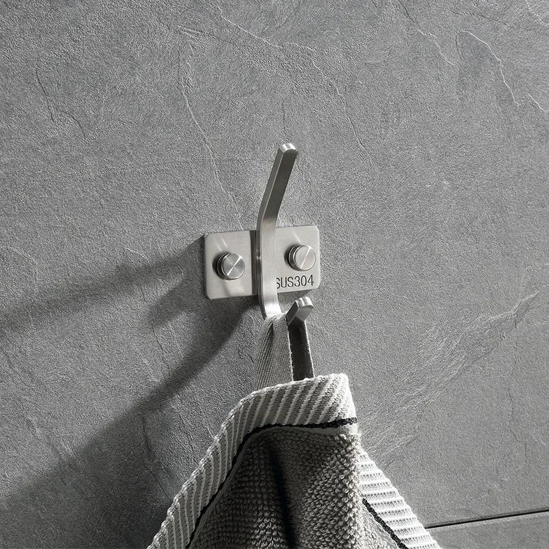 Patère Salle de Bain Inox Brossé, Barre de 1 à 7 Crochets