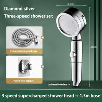 Pommeau de Douche à Tête Pivotante 360°, 3 Modes et Bouton Stop