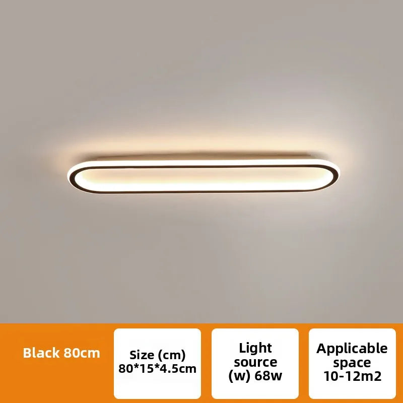 Plafonnier LED Cuisine Ovale Dimmable Doré Noir Blanc