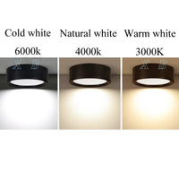 Spot LED Rond Plat en Saillie Cuisine, 3 à 20 W, Ø 75 à 150 mm, Noir, Blanc ou Doré