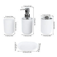 Set Accessoires Salle de Bain Blanc ou Gris, 4 Pièces avec Distributeur