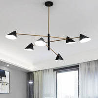 Suspension Cuisine Design Cônes Noirs 4, 6 ou 8 Lampes, Ø 130 cm