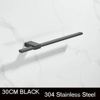 Porte-Serviette Mural Barre Plate Inox 304, 3 Finitions, 30 à 60 cm