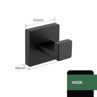 Accessoires Salle de Bain Noir Mat à la Pièce, 21 Articles