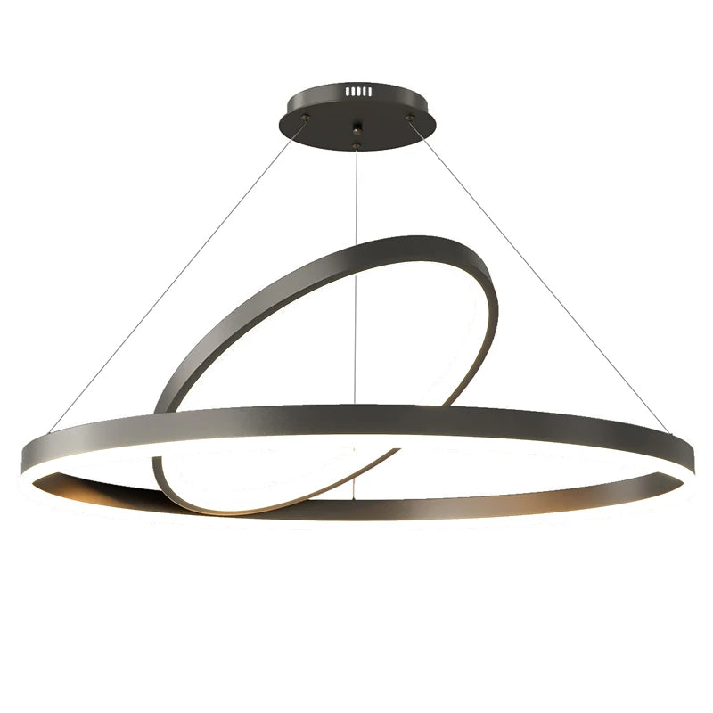 Suspension Cuisine Anneaux LED Noir ou Blanc, Ø 50 à 100 cm