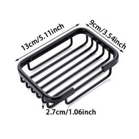 Porte-Savon Mural Panier Aluminium Noir ou Argent Sans Perçage, 13 x 9 cm