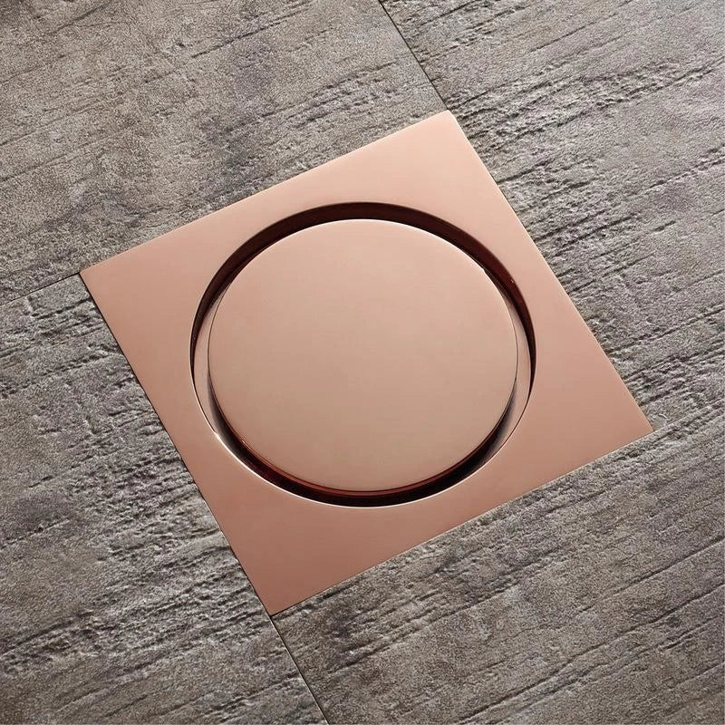 Bonde de Douche Carrée Laiton Or Rose 5 Motifs 10 cm