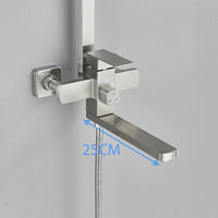 Colonne de Douche Laiton Pommeau Carré 25 cm, Bec 25 cm et Étagère