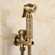 Douchette WC Laiton Doré ou Bronze Antique à Manche Ouvragé et Robinet
