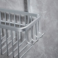 Étagère de Douche à Suspendre en Aluminium, Noir, Gris ou Argent, 31 cm