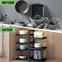Rangement Sous Évier Casseroles Multi-Niveaux Réglable Noir