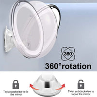 Miroir Maquillage LED Grossissant 10X Ventouse Rond Rotatif 360° Blanc