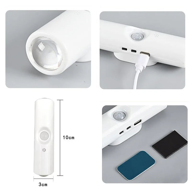 Applique Murale LED Rechargeable à Détecteur de Mouvement, Magnétique, 10 cm