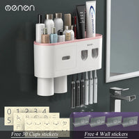Porte-Brosse à Dents Mural Magnétique avec Distributeur de Dentifrice, 1 à 4 Gobelets