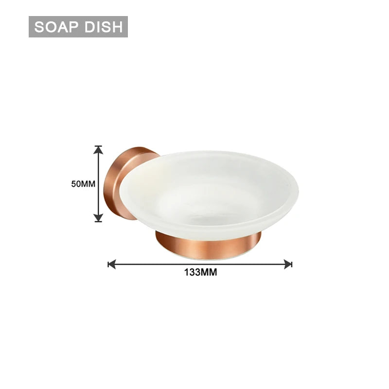 Ensemble d'Accessoires de Salle de Bain Or Rose Laiton Moleté