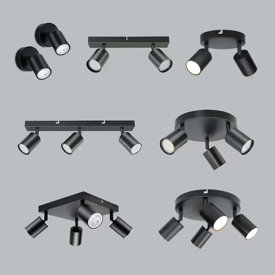 Plafonnier LED Cuisine Multi-Têtes GU10 1 à 4 Spots Orientables