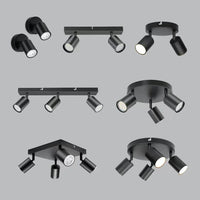 Plafonnier LED Cuisine Multi-Têtes GU10 1 à 4 Spots Orientables
