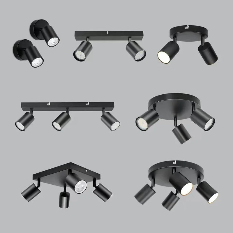 Plafonnier LED Cuisine Multi-Têtes GU10 1 à 4 Spots Orientables