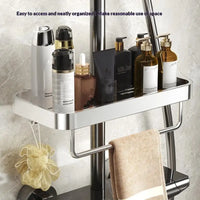 Étagère de Douche pour Barre de Douche en Aluminium, Sans Perçage