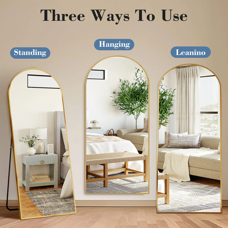 Miroir sur Pied Pleine Longueur 142 cm Cadre Aluminium