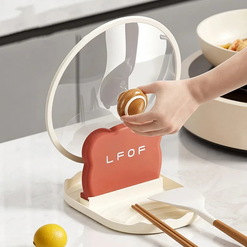 Range-Couvercle de Cuisine à Poser avec Plateau pour Cuillères, 3 Coloris