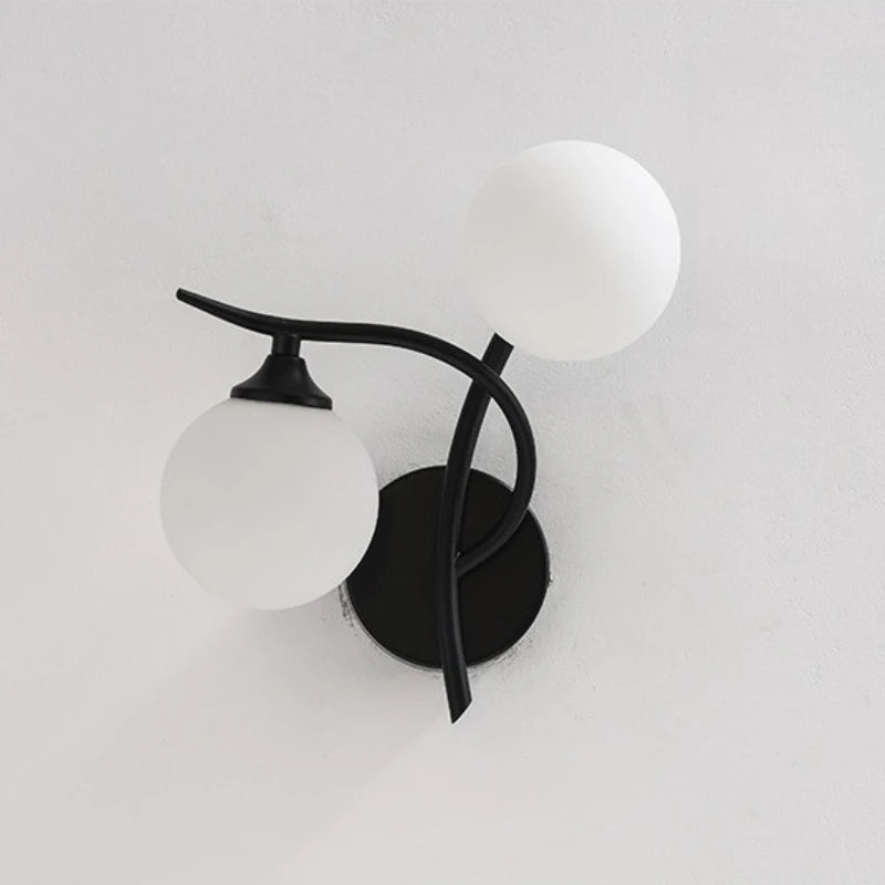 Applique Murale Boules de Verre Nordique, Noire ou Dorée, 27 x 23 cm