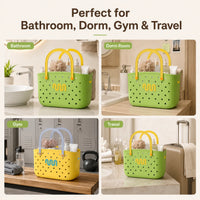 Panier de Douche Portable Trous Ronds 29,5 cm, Vert ou Jaune