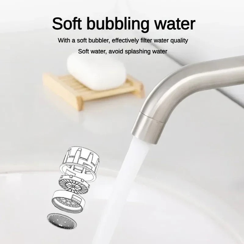 Robinet Lave-Main Eau Froide Inox 304, 17 cm, Bec Droit ou Courbe