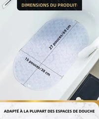 Tapis de Douche Ovale à Bulles Ventouses Anti-Moisissure