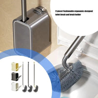 Brosse WC Murale Sans Perçage avec Support à Couvercle Basculant, 47,5 cm