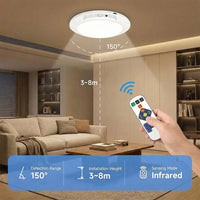 Plafonnier Cuisine Rond Sans Fil Batterie 8 000 mAh, Détecteur de Mouvement 150°
