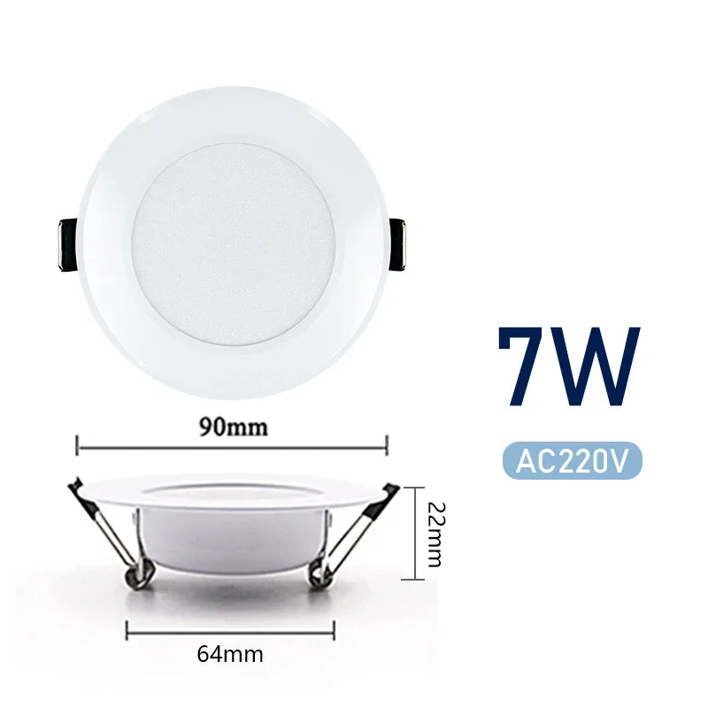 Spot LED Encastrable Cuisine Rond Blanc sans Transformateur, 3 à 15 W