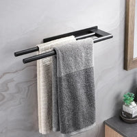 Porte-Serviette Mural Adhésif Sans Perçage Noir 39 cm