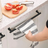 Porte-Serviette Noir pour Porte de Placard sans Perçage 24 ou 36 cm