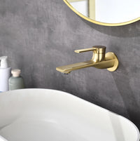 Robinet Mural Lavabo Laiton à Levier et Bec Plat, 5 Finitions