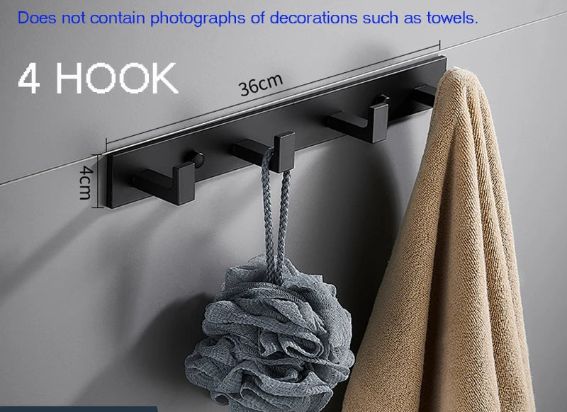Accessoires Salle de Bain Aluminium Noir Mat à la Pièce, 19 Articles