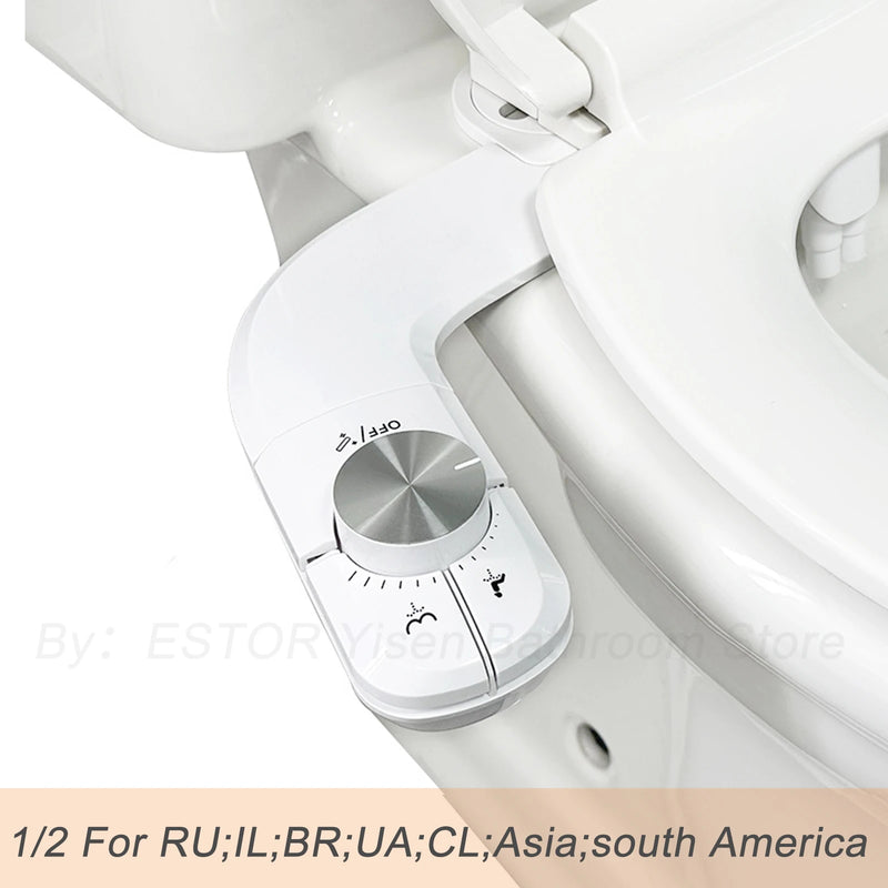 Bidet Toilette Non Électrique Double Buse Autonettoyante Eau Froide