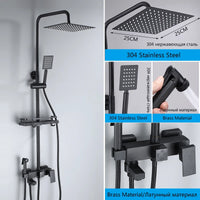 Douche Encastrable 3-4 Voies Noire ou Chromée
