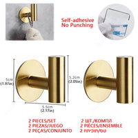 Accessoires Salle de Bain Adhésifs Sans Perçage Noir, Doré ou Argent à la Pièce, 24 Articles
