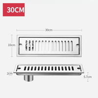 Caniveau de Douche Inox 304 Brossé ou Noir, 20 à 60 cm