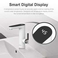 Robinet Chauffe-Eau Instantané Électrique pour Lavabo, Levier et Afficheur, 3 200 W