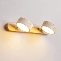 Applique Salle de Bain LED Travertin et Bois Orientable 32 à 70 cm