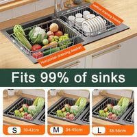 Égouttoir à Vaisselle Réglable Inox Grand Format