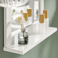 Miroir Salle de Bain avec Rangement Blanc 40 x 49 cm