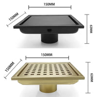 Bonde de Douche Carrée Inox 15 x 15 cm, Grille ou Plaque Invisible
