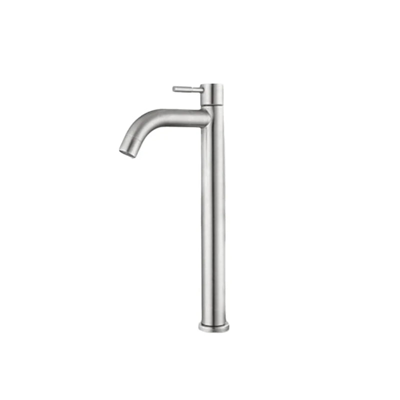 Robinet Lave-Main Haut Eau Froide Inox 304 Noir ou Brossé, 30,5 cm