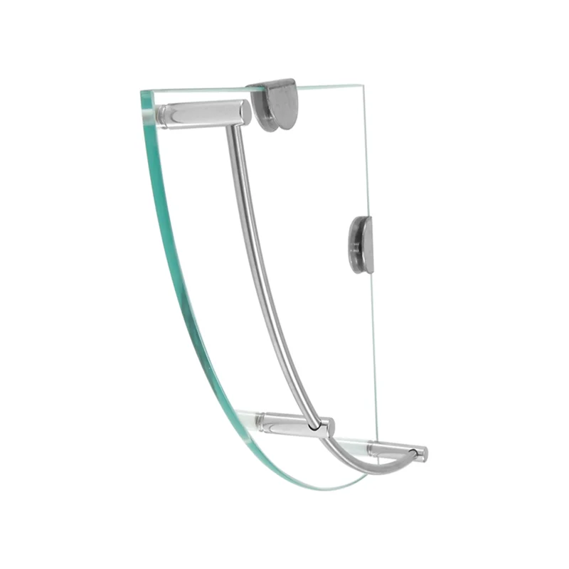 Étagère d'Angle Salle de Bain en Verre Trempé 6 mm, Supports Chromés