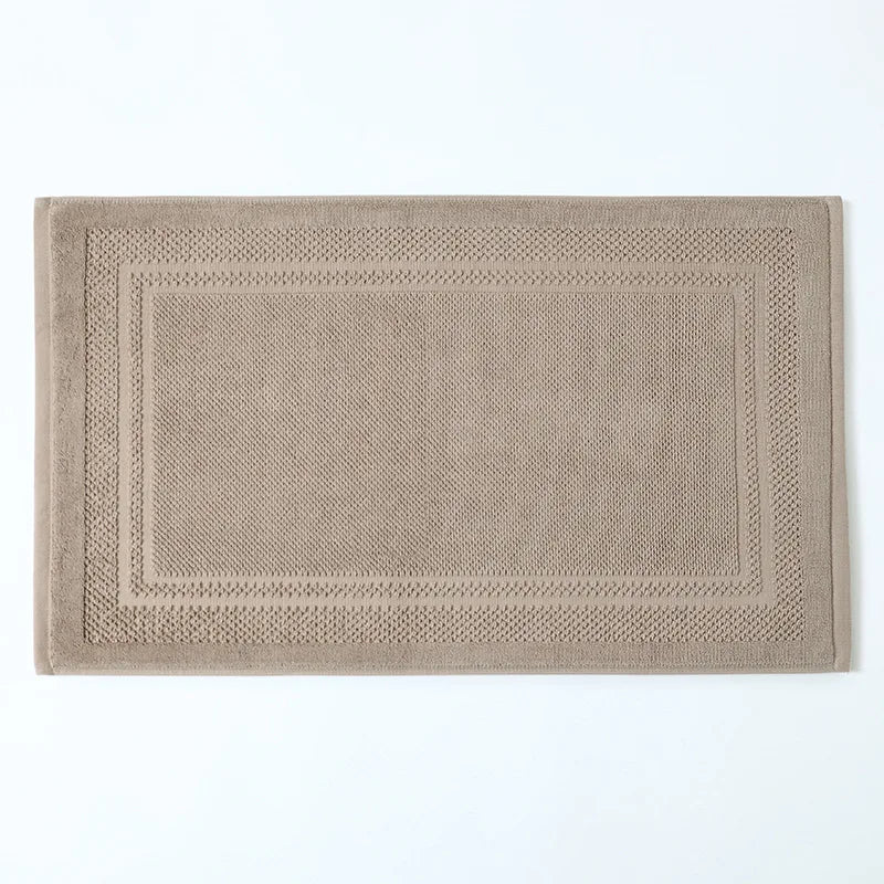 Tapis de Bain Coton Absorbant 45 x 75 cm, Motif Chevrons ou Cadre