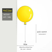 Applique Murale Ballon à Tirette, 6 Coloris, Ø 20 à 35 cm