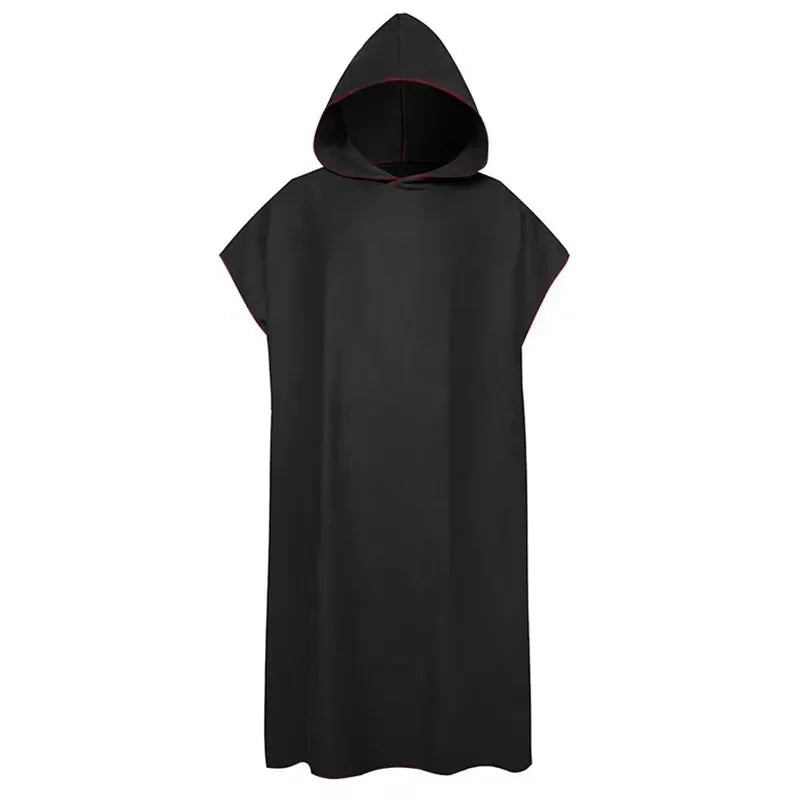 Peignoir Poncho de Bain Adulte à Capuche, Microfibre Séchage Rapide